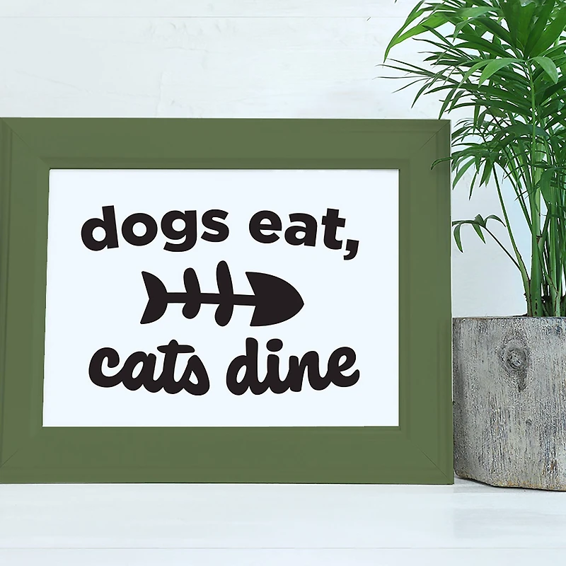 Leisure Arts® Vinyl Dogs Eat, Cats Dine Black Wall Decal