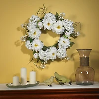 20" White Peony & Hydrangea Wreath