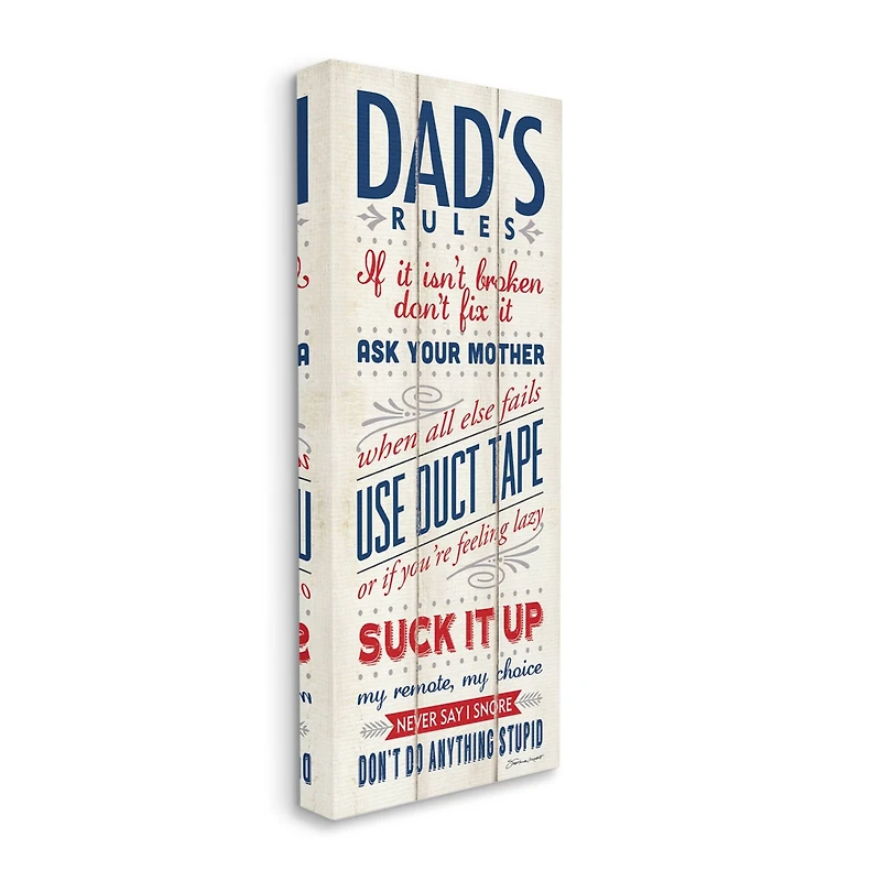 Stupell Industries Dad'S Rules Canvas Wall Art