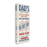 Stupell Industries Dad'S Rules Canvas Wall Art