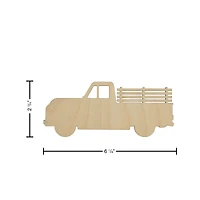 Essentials by Leisure Arts 24 Pack 6.25" x 2.5" Truck Flat Wood Shape