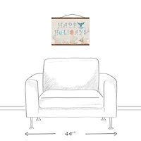 Happy Holidays Teak Hanging Canvas
