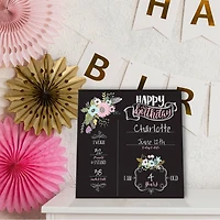 RoomMates 12" Double-Sided Floral Birthday Chalkboard
