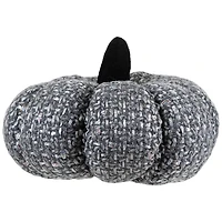 7.5" Gray Knitted Fall Harvest Tabletop Pumpkin