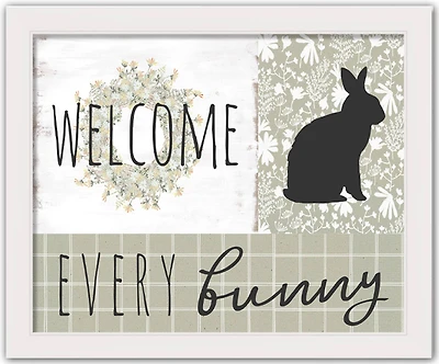 Every Bunny Collage 4 16" x 20" White Framed Print Under Plexiglass