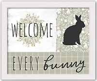 Every Bunny Collage 4 16" x 20" White Framed Print Under Plexiglass