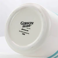 Gibson General Store Hollydale 3 Piece Canister Set in White & Teal Band
