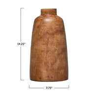 Hello Honey® 14.5" Brown Paulownia Wood Vase