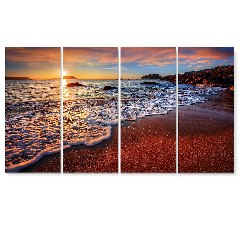 Designart - Stunning Ocean Beach at Sunset