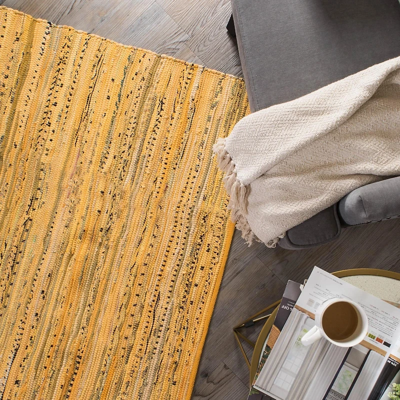DII® Multi Mustard Rag Rug, 20" x 31.5"