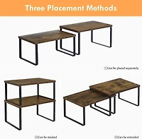 NEX™ 12" Rustic Brown & Black 3-Tier Kitchen Cabinet Organizer Sets, 2ct.