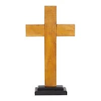 21" Brown Natural Cross Sculpture