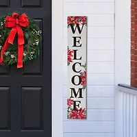 Glitzhome® 42" Lighted Wooden Poinsettia WELCOME Porch Sign