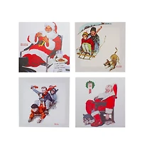 Norman Rockwell Classic Christmas Scene Canvas Prints Set, 4ct.