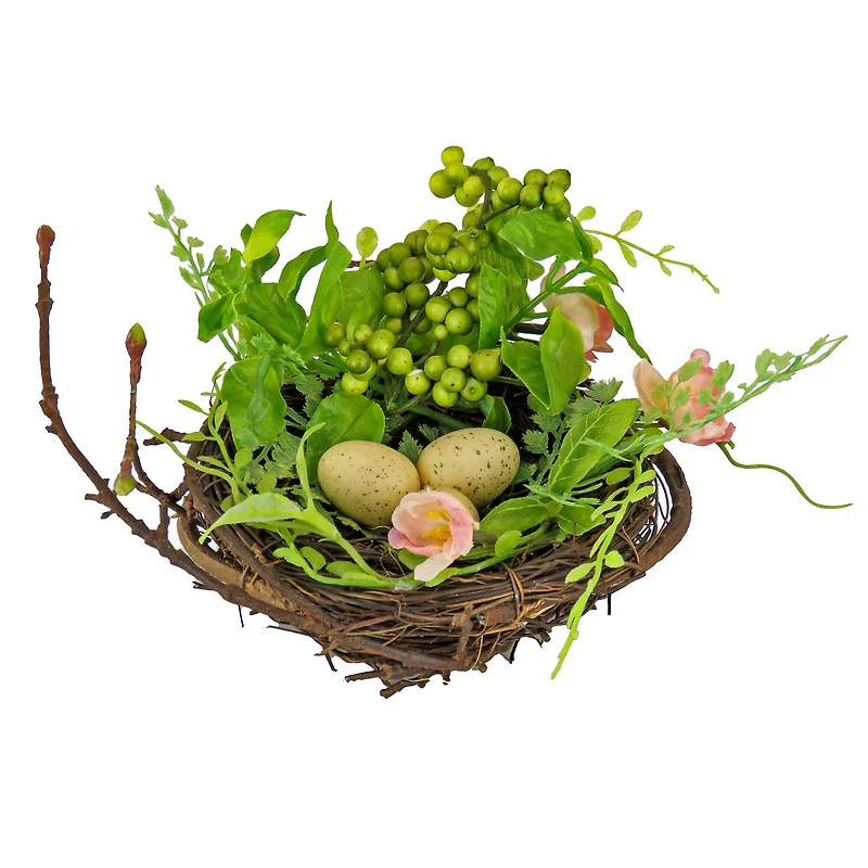 6" Bird's Nest & Berries Table Décor