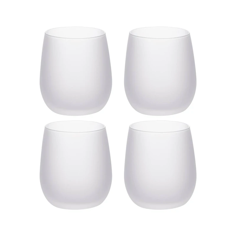 Craft Express 10oz. Frosted White Stemless Glass, 4ct.