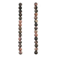 Brown & Black Rhodonite Round Beads by Bead Landing