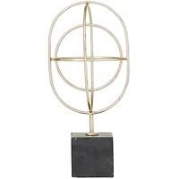 CosmoLiving by Cosmopolitan Gold Marble Contemporary Sculpture, 13" x 6" x 6"