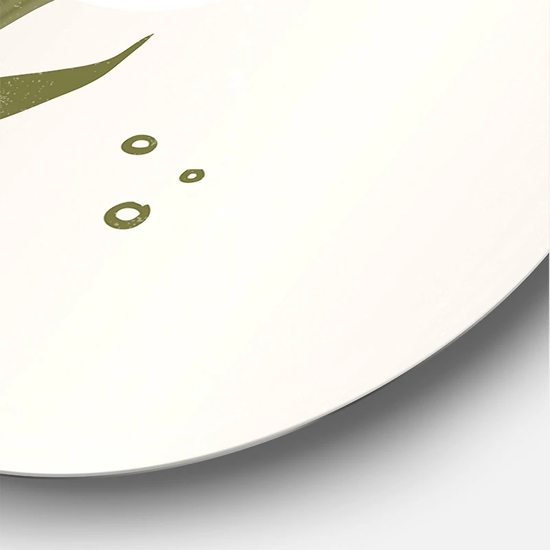 Designart - Abstract Sun and Moon With Green Leaf II