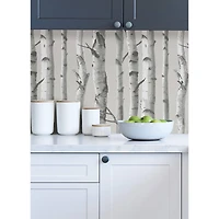 InHome Birch Forest Gray Peel & Stick Wallpaper