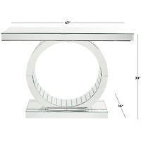 Silver Wood Mirrored Console Table 47" x 16" x 33"