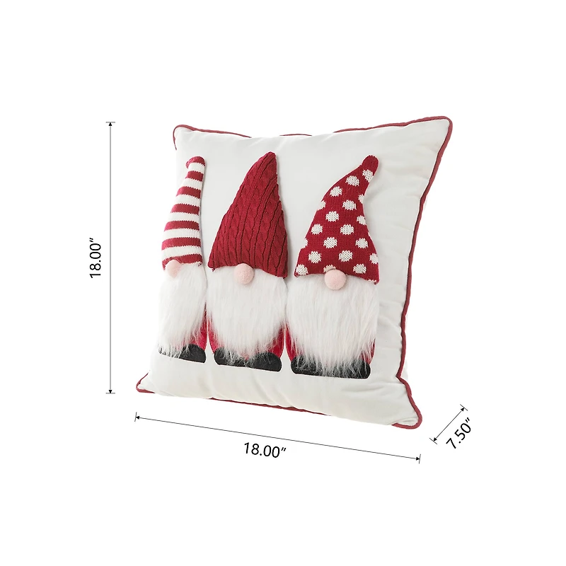 Glitzhome® 3D Heavy Knitted Gnome Pillow
