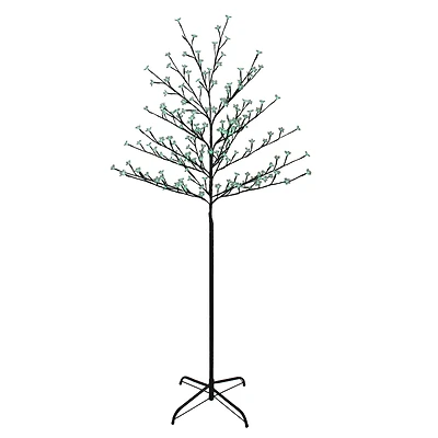 6ft. Green LED Cherry Blossom Flower Artificial Tree