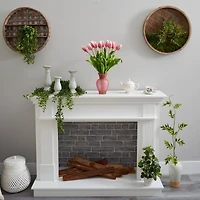 22" Mauve Dutch Tulip Arrangement in Rose Vase