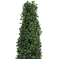 4ft. Unlit Artificial Two-Tone Boxwood Pyramid Topiary Tree with Round Pot