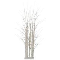 4ft. Pre-Lit White Birch Twig Tree Cluster Christmas Decoration, Warm White LED Lights