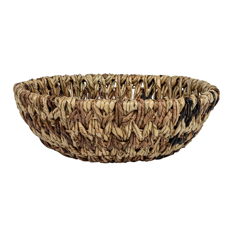 Hello Honey® 12.5" Brown Woven Buri & Banana Fiber Basket Organizer