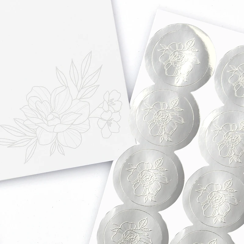 12 Packs: 10 ct. (120 total) 5" x 7" Floral Foil Invite Card Set by Recollections™