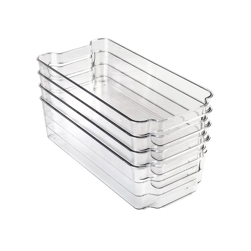 Honey Can Do Clear BPA-Free Stackable Refrigerator Organizer Storage Bins Set