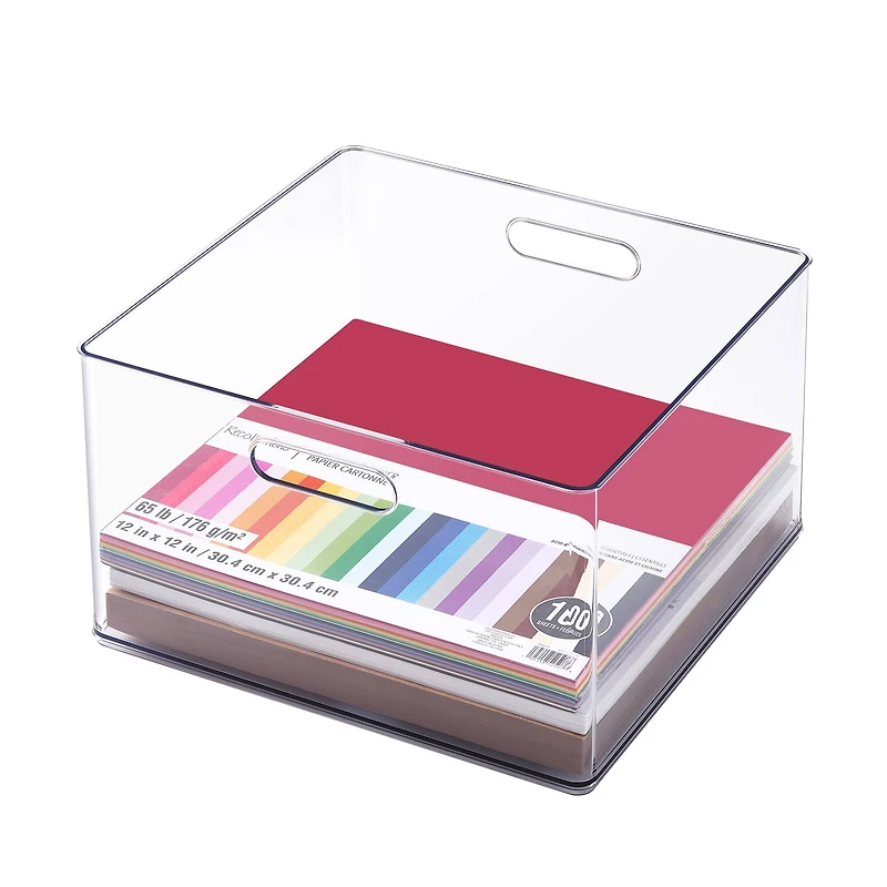 13" x 13" Clear Storage Bin with Handles by Simply Tidy™