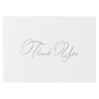 JAM Paper Thank You Card Set with Silver Script