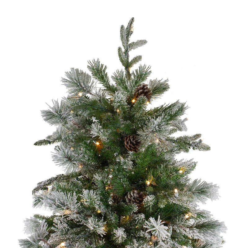 6.5ft. Pre-Lit Mixed Rose Mary Emerald Angel Pine Artificial Christmas Tree, Clear LED Lights