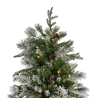 6.5ft. Pre-Lit Mixed Rose Mary Emerald Angel Pine Artificial Christmas Tree, Clear LED Lights