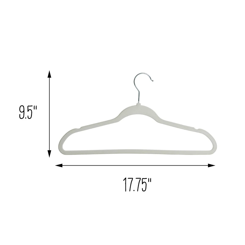Honey Can Do White Slim-Profile Non-Slip Velvet Hangers