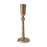 Hello Honey® 7" Antique Brass Hand-Forged Metal Taper Candle Holder