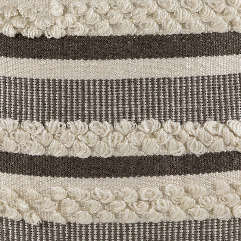 Gray & Cream Handloom Woven Outdoor Square Cushion