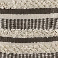 Gray & Cream Handloom Woven Outdoor Square Cushion