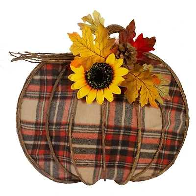 Red & Black Plaid Fall Harvest Pumpkin Wall Décor