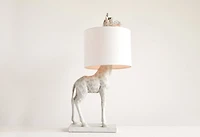 Hello Honey® 28" White Resin Giraffe Table Lamp with Linen Shade