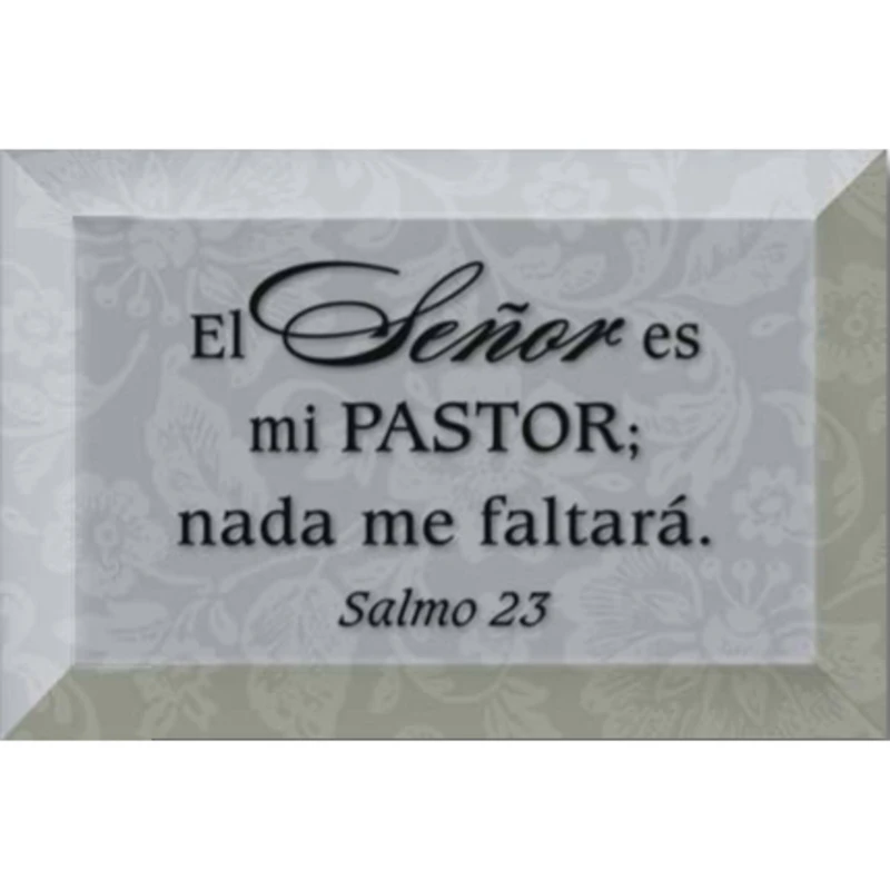 El Señor Es Mi Pastor: Psalm 23 Glass Plaque with Easel