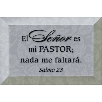 El Señor Es Mi Pastor: Psalm 23 Glass Plaque with Easel