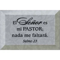 El Señor Es Mi Pastor: Psalm 23 Glass Plaque with Easel