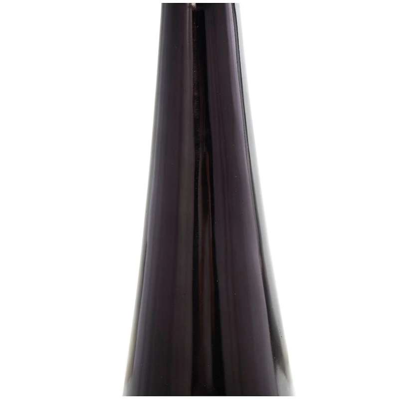 24" Black Aluminum Geometric Cone Accent Table