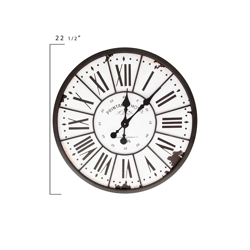 Hello Honey® Turn of The Century Style Metal & Wood Wall Clock