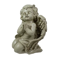 6" Weathered Praying Cherub Outdoor Garden Statue