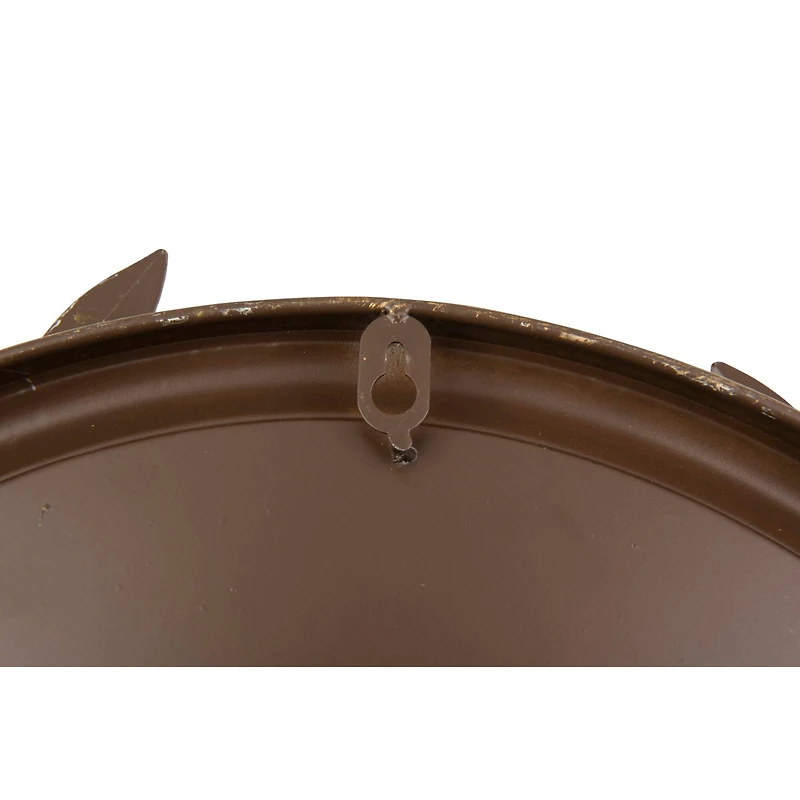 Hello Honey® 18.5" Framed Round Antique Gold Metal Laurel Wreath Wall Mirror